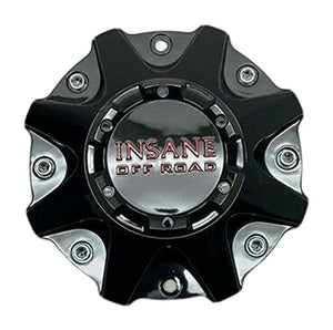 Insane Off-Road Gloss Black and Red Logo Wheel Center Cap ER038 310L214-D - wheelcentercaps