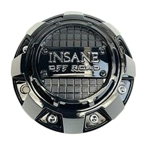 Insane Offroad Gloss Black and Chrome Logo Wheel Center Cap 721L182 - wheelcentercaps