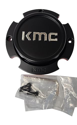 KMC UTV Series KS1CAP48-SB Satin Black and Chrome Center Cap 4x137 replacement wheel center cap part KS1CAP48-SB