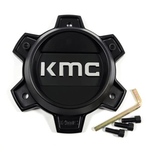 KMC Wheels Center Hub Cap Bolt-On Closed-End T164H145-6-H30-S7 Satin Black replacement wheel center cap part T164H145-6-H30-S7