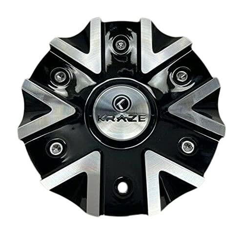 Kraze Black and Machined Wheel Center Cap 630-2495-AL replacement wheel center cap part 630-2495-AL