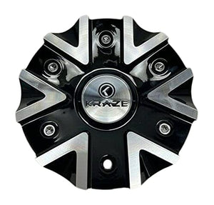 Kraze Black and Machined Wheel Center Cap 630-2495-AL - wheelcentercaps