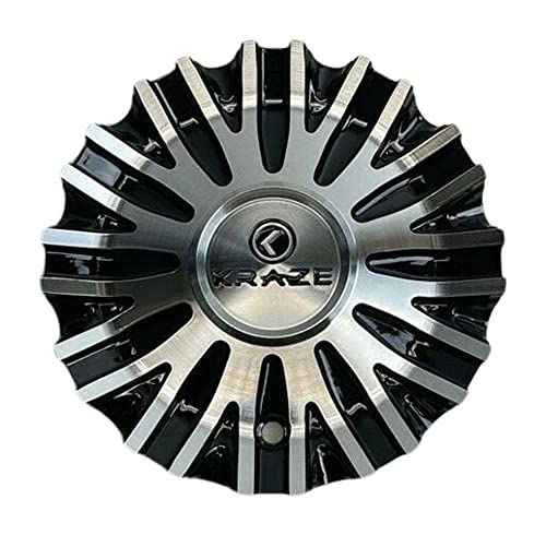 Kraze Black and Machined Wheel Center Cap 671-2495-AL - wheelcentercaps