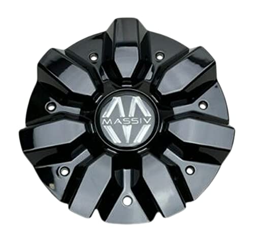 Massiv Gloss Black Wheel Center Cap CS518-2P - Wheel Center Caps