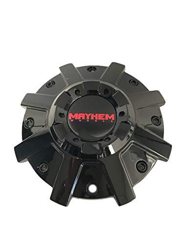 Mayhem Wheels 8104 Arsenal C108104B Gloss Black Cap with Red Logo replacement wheel center cap part C108104B