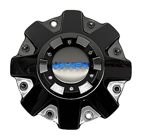 Mayhem Wheels C108015BB01 81222090F-15 Gloss Black with Blue Logo Center Cap replacement wheel center cap part C108015BB01