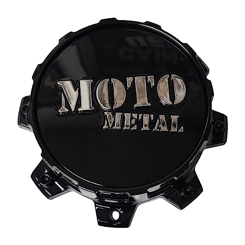Moto Metal T805L170-8-H53-S1 Gloss Black and Chrome Center Cap 8 Lug replacement wheel center cap part T805L170-8-H53-S1