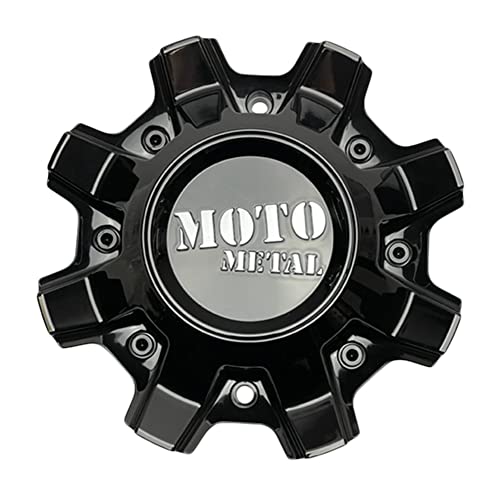 Moto Metal Wheels CAP-MO804D-GB Gloss Black and Chrome Logo replacement wheel center cap part CAP-MO804D-GB
