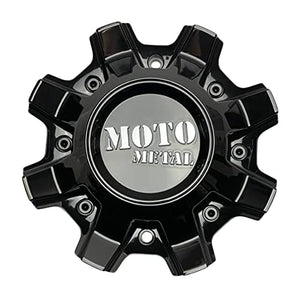 Moto Metal Wheels CAP-MO804D-GB Gloss Black and Chrome Logo - Wheel Center Caps