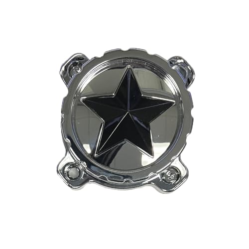 MSA 3 Cap - Chrome W/Gloss Black Star replacement wheel center cap part MSACAP3-C-GB