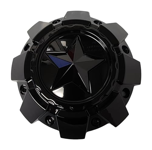 MSA Wheels M50L142-G49-GBGB Gloss Black Center Cap with Gloss Black Star replacement wheel center cap part M50L142-G49-GBGB