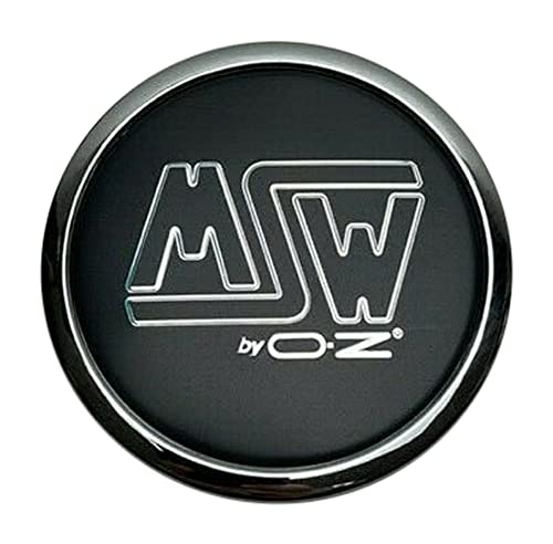 MSW by OZ Chrome and Matte Black Logo Snap in Wheel Center Cap XC566VW replacement wheel center cap part XC566VW