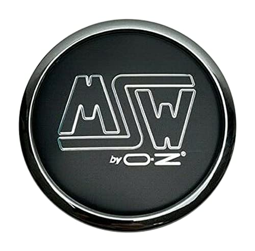 MSW by OZ Chrome and Matte Black Logo Snap in Wheel Center Cap XC566VW