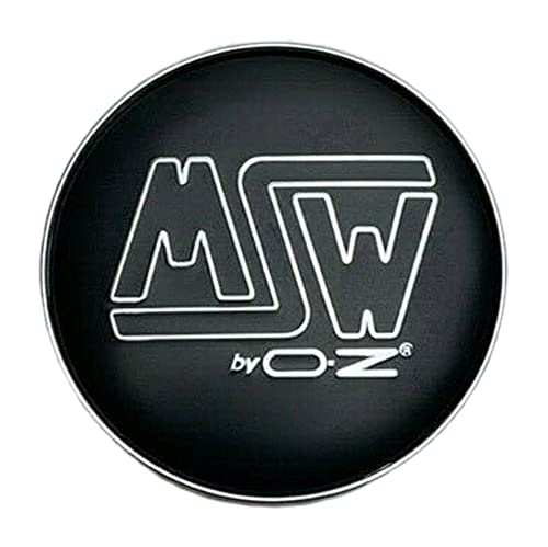 MSW by OZ Matte Black Outline Logo Snap in Wheel Center Cap XC512BW-1 replacement wheel center cap part XC512BW-1