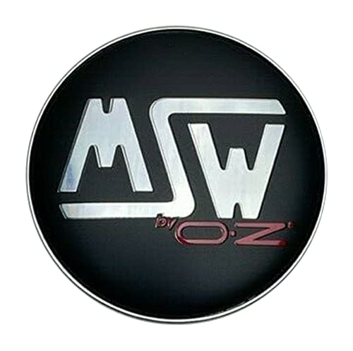 MSW Designed by OZ Matte Black/Red Snap in Wheel Center Cap XC512BW-1 replacement wheel center cap part XC512BW-1