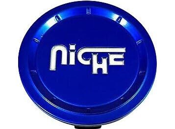 Niche Billet Wheel Center Cap Blue with Silver Logo 1005-24-05KAS replacement wheel center cap part 1005-24-05KAS