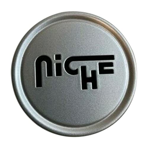 Niche Wheels 1003-22SLB Silver with Black Logo Wheel Center Cap replacement wheel center cap part 1003-22SLB