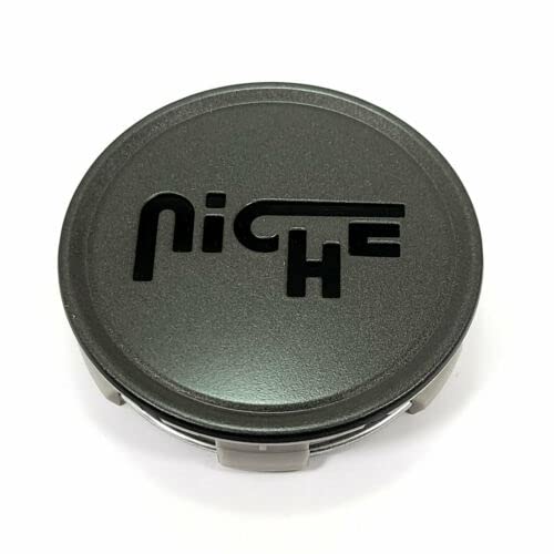 Niche Wheels 1003-24CL Charcoal with Black Logo Center Cap 1003-24 - Wheel Center Caps