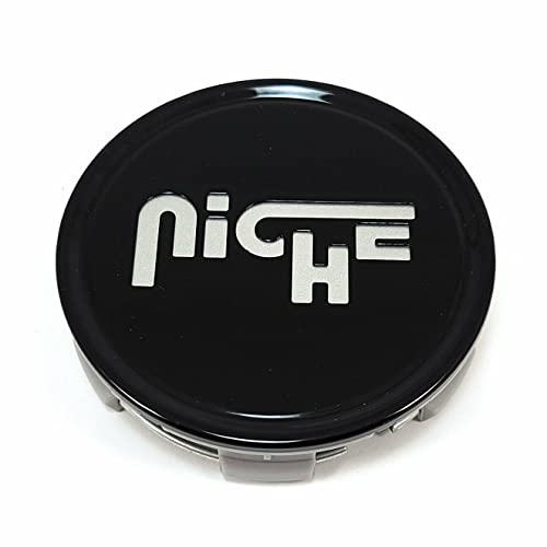 Niche Wheels 1003-24GBS 1003-24 Gloss Black with Silver Logo replacement wheel center cap part 1003-24GBS