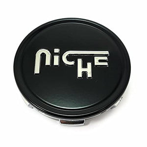 Niche Wheels 1003-24MBS 1003-24 Matte Black with Silver Logo Center Cap - Wheel Center Caps