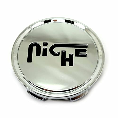 Niche Wheels 1003-24PLB Chrome with Black Logo 1003-24 replacement wheel center cap part 1003-24PLB