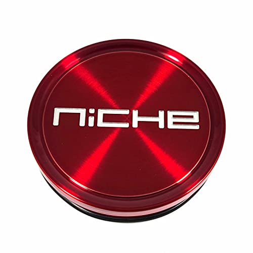 Niche Wheels 1005-12CRLM Candy Red Center Cap with Milled Logo replacement wheel center cap part 1005-12CRLM