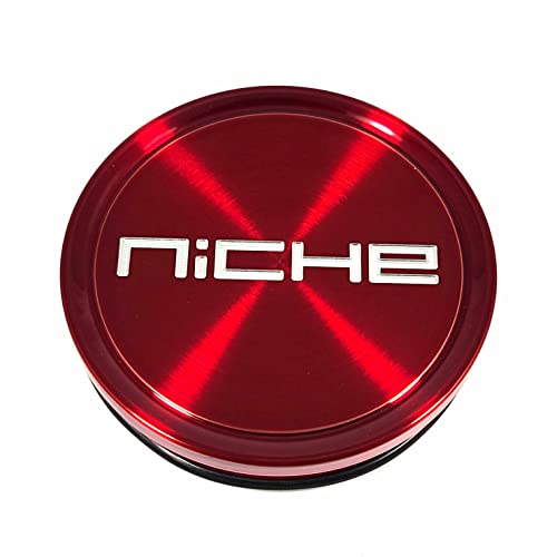 Niche Wheels 1005-12CRLM Candy Red Center Cap with Milled Logo - Wheel Center Caps