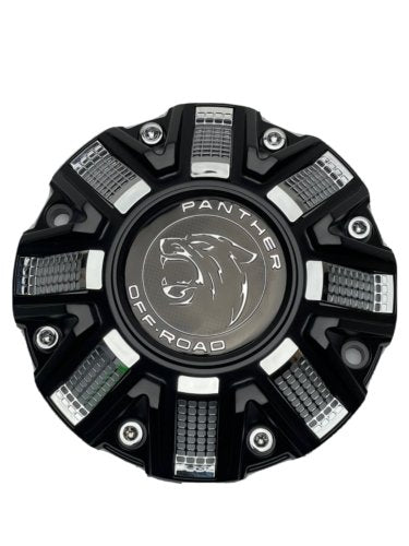 Panther Off-Road Gloss Black and Chrome Wheel Center Cap CAP OR-D2 CAP OR-D replacement wheel center cap part OR-D2