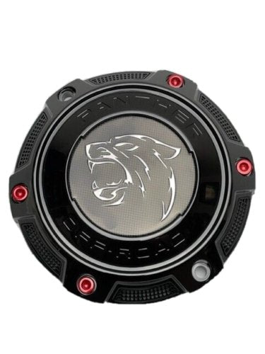 Panther Off-Road Gloss Black Red Rivets Wheel Center Cap OR-VD-PANTHER replacement wheel center cap hardware