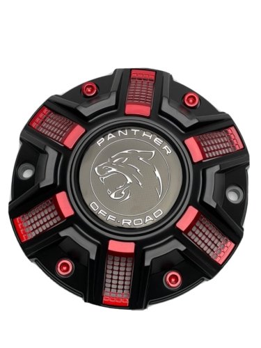 Panther Off-Road Matte Black and Red Wheel Center Cap CAP OR-D replacement wheel center cap
