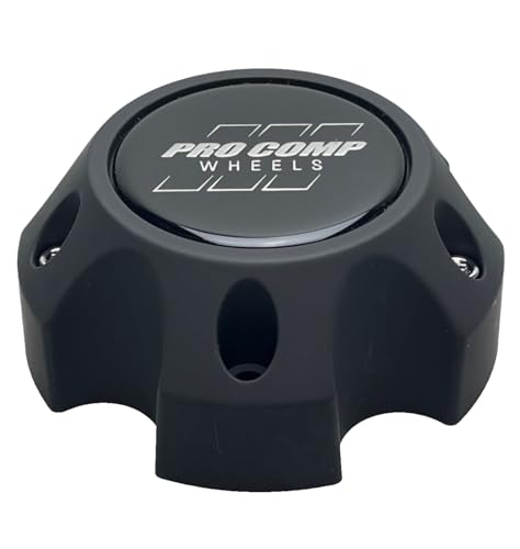 Pro Comp Flat Black Wheel Center Cap with Screws 703154502 6031CAP2 S909-17 Resin Logo - Wheel Center Caps