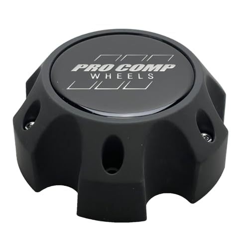 Pro Comp Flat Black Wheel Center Cap with Screws 703165502 6031CAP3 S909-18 Resin Logo - Wheel Center Caps