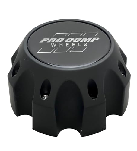 Pro Comp Flat Black Wheel Center Cap with Screws 703186502 6031CAP1 S909-16 Resin Logo - Wheel Center Caps