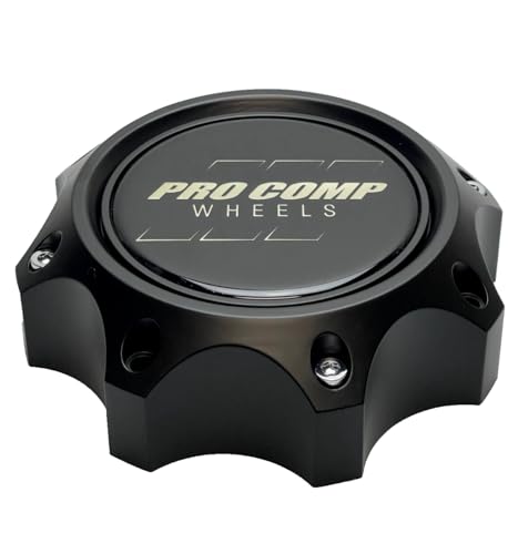 Pro Comp Satin Black Wheel Center Cap with Screws 503451542 34-8HS-CAP 503451501 YL JF023-2 Resin Logo - Wheel Center Caps