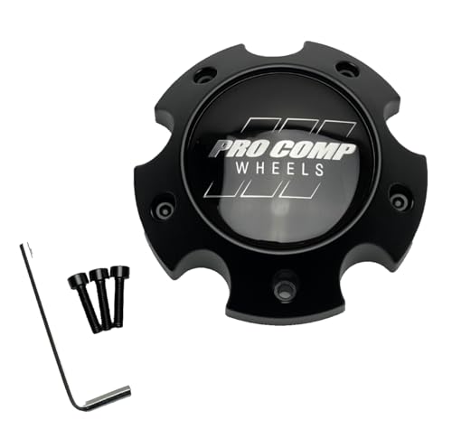 Pro Comp Satin Black Wheel Center Cap with Screws 513955502 513955502-2 - Wheel Center Caps