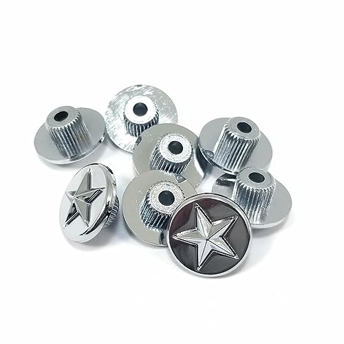 Set of 8 KMC Single Chrome Star Rivet for XD809 Riot Wheels PN: RIV809C replacement wheel center cap hardware part XD809