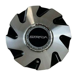 Strada Wheels C-876B-1 C-STRA-2 Black and Machined Wheel Center Cap - wheelcentercaps