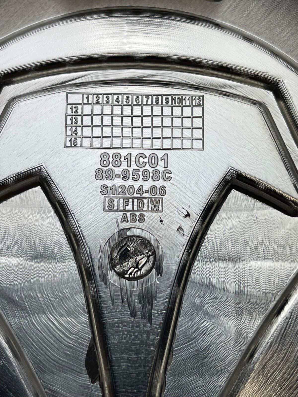 Toyota T-Force Chrome Wheel Center Cap 89-9598C 881C01 S1204-06 wheel center cap additional view 3