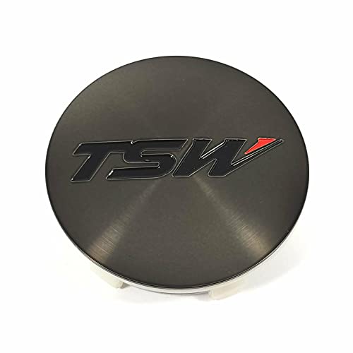 TSW Wheels SPCF82-2 PCF82-2 PSCF822TSW1FRW1 Dark Tint Black Center Cap 5 Lug - Wheel Center Caps