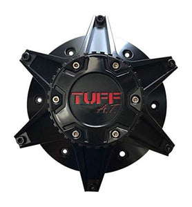 TUFF T12 Wheel Center Cap 5 Lug C-623201-1 TT12DDSBR Satin Black with Red Logo - wheelcentercaps
