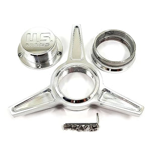 US Mags 1003-84-06H Chrome Center Cap 3 3/8 OD Bolt On Closed End 3 Wing Knock Off - Wheel Center Caps