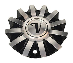 Velocity Wheel CS420-2A Black and Machined Center Cap - wheelcentercaps