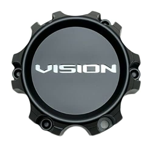 Vision Matte Black 6 Lug Wheel Center Cap C353MB-6V C353GM-6V-UP replacement wheel center cap part C353MB-6V