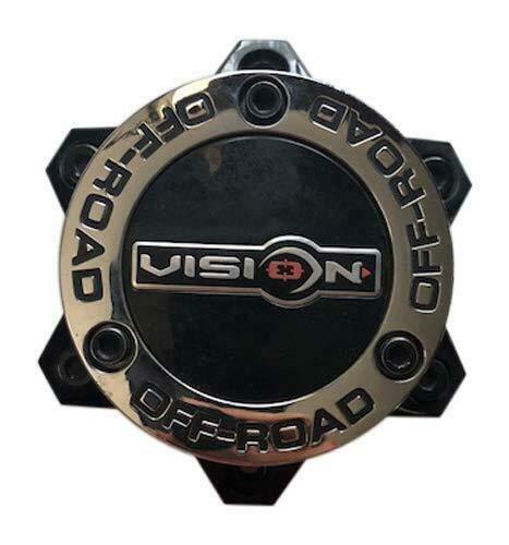 Vision Wheels C394PLMB-6V Black and Chrome Center Cap 6 Lug replacement wheel center cap part C394PLMB-6V