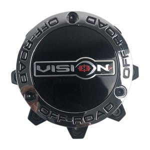 Vision Wheels C394PLMB-8V Matte Black Wheel Center Cap - wheelcentercaps