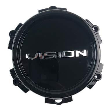 Vision Wheels C421GB-6V Gloss Black Wheel Center Cap 6 Lug replacement wheel center cap part C421GB-6V