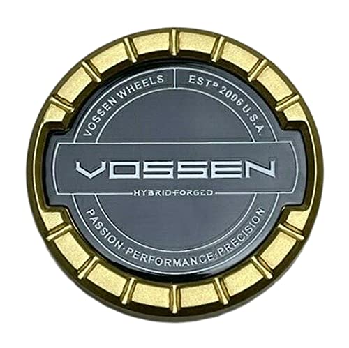 Vossen Hybrid Forged Gold Snap in Wheel Center Cap VOS-3 fits HF Series Wheels replacement wheel center cap part VOS-3