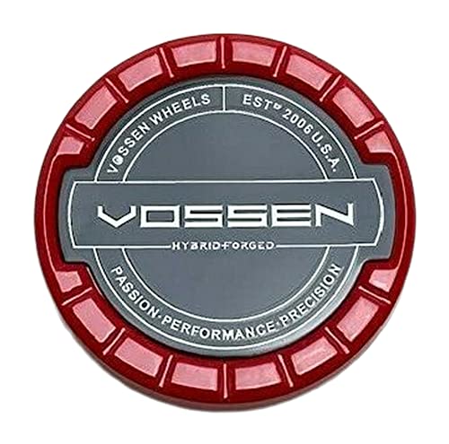 Vossen Hybrid Forged Red Snap in Wheel Center Cap VOS-3 fits HF Series Wheels replacement wheel center cap part VOS-3