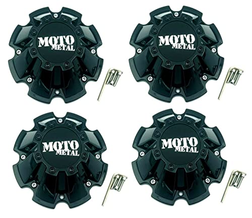 WheelPros 4 Pack M793BK01 Moto Metal Cap M-793 Black Wheel Center Cap replacement wheel center cap part M793BK01