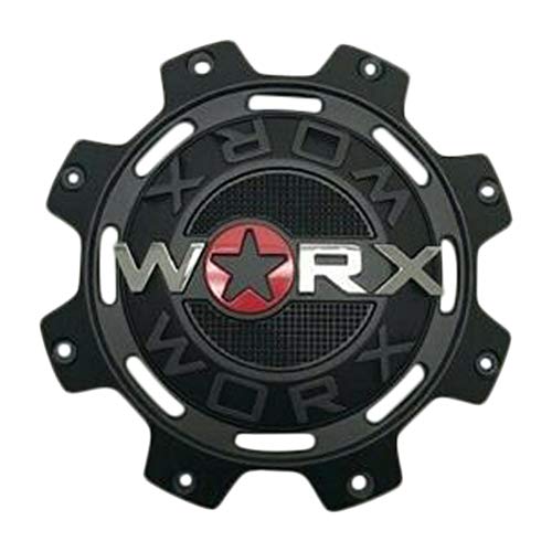 Worx by Ultra 8 Lug Matte Black Wheel Center Cap 30171765F-A Flat Type replacement wheel center cap part 30171765F-A